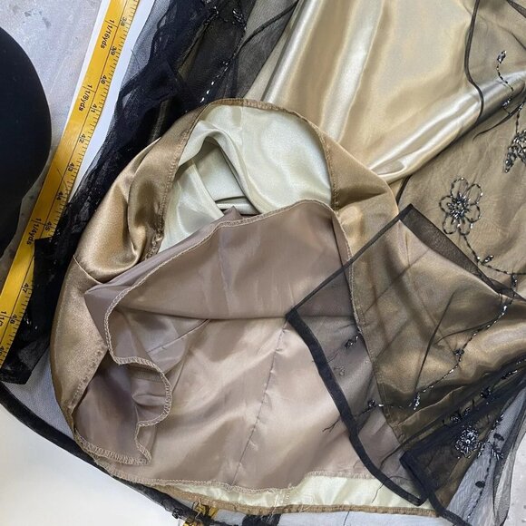 Vintage betsy adams Prom Dress Maxi Gown 4 gold 90s Y2K Goth Ombre Mesh Grunge - Picture 15 of 15